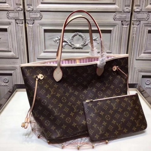 Tela monogramma originale Louis Vuitton NEVERFULL 40156 Rosa