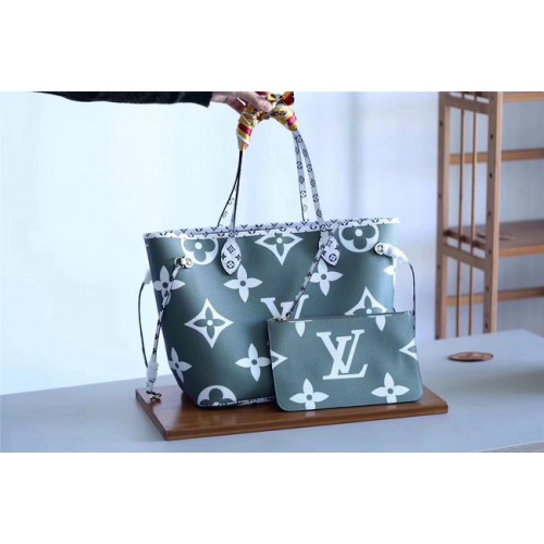 Tela monogramma originale Louis Vuitton NEVERFULL M41177 verde