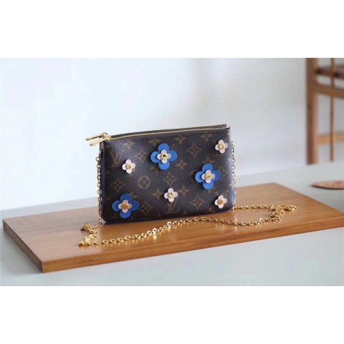 Louis Vuitton Originale POCHETTE DOPPIA ZIP M63905 blu