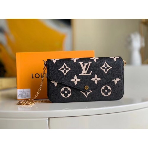 Borsa a catena originale Louis Vuitton POCHETTE FELICIE M69977 nera