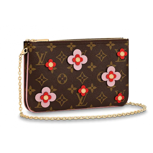 Louis Vuitton POCHETTE DOPPIA ZIP M63905 Rose Ballerine Rosa