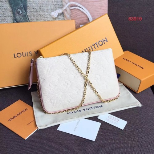 Louis Vuitton POCHETTE DOPPIA ZIP M63919 bianco