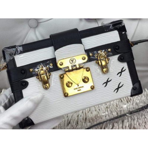 Borsa Louis Vuitton Petite Malle Epi in pelle M94219 bianca