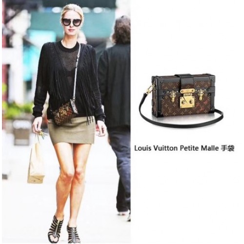 Borsa Louis Vuitton Petite Malle in tela monogramma M40273