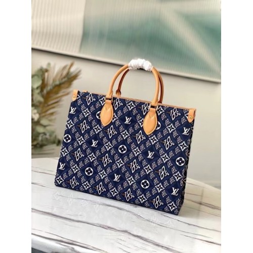 Louis Vuitton SINCE 1854 Onthego borsa tote media M57396 blu