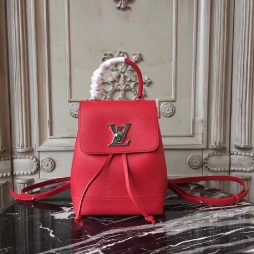 Louis Vuitton ZAINO LOCKME MINI M54573 in morbida pelle di vitello Rosso