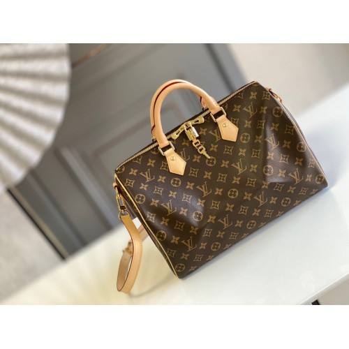 Borsa a tracolla in pelle originale Louis Vuitton Speedy 35 M40392