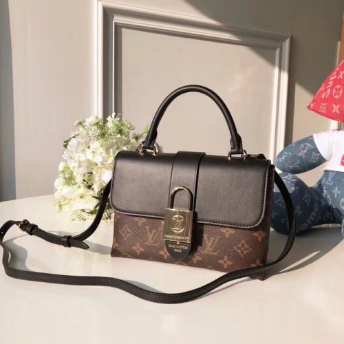 Tela monogramma di alta qualità Louis Vuitton LOCKY BB M44080 nera