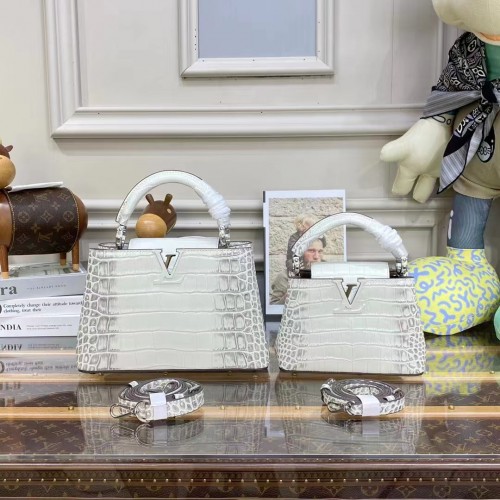 Louis Vuitton pelle di coccodrillo CAPUCINES BB M48865 Grigio Chiaro