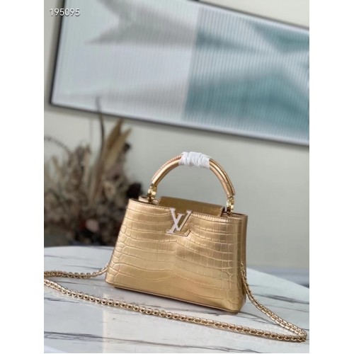 Louis Vuitton pelle di coccodrillo CAPUCINES BB M48865 oro