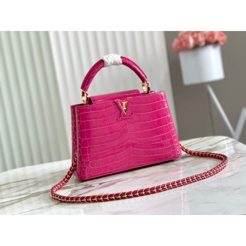 Louis Vuitton pelle di coccodrillo CAPUCINES BB M48865 rosa