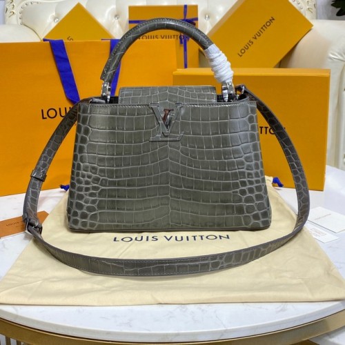 Louis Vuitton pelle di coccodrillo CAPUCINES M48866 grigio scuro