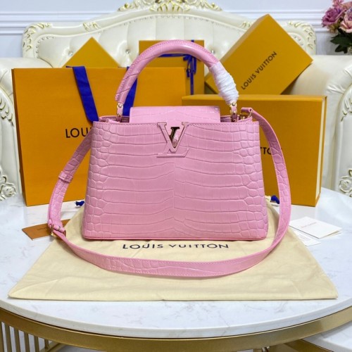Louis Vuitton pelle di coccodrillo CAPUCINES M48866 rosa