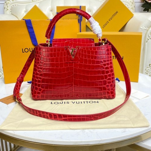 Louis Vuitton pelle di coccodrillo CAPUCINES M48866 rosso