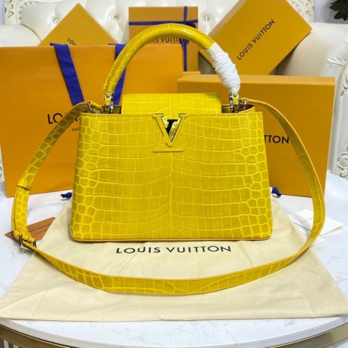 Louis Vuitton pelle di coccodrillo CAPUCINES M48866 giallo