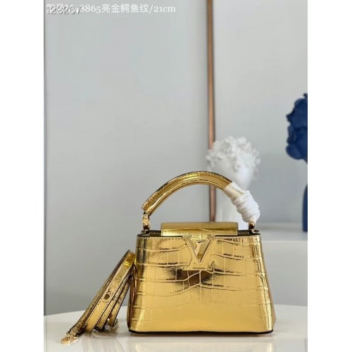 Louis Vuitton pelle di coccodrillo CAPUCINES MINI M48865 oro