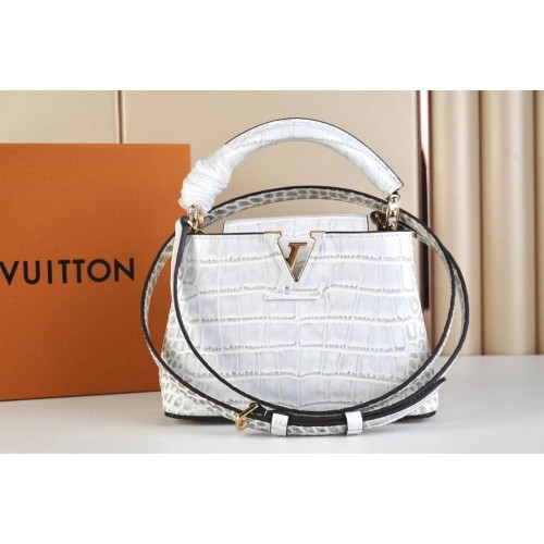 Louis Vuitton pelle di coccodrillo CAPUCINES MINI M48865 grigio chiaro