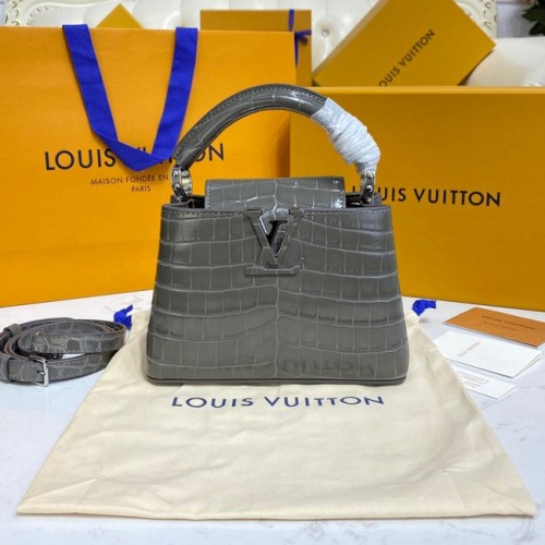 Louis Vuitton pelle di coccodrillo CAPUCINES MINI M81190 grigio scuro