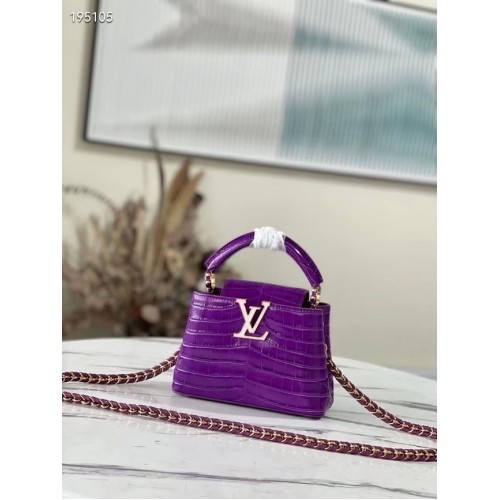 Louis Vuitton pelle di coccodrillo CAPUCINES MINI M81190 viola