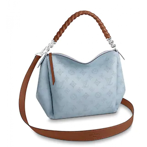 Louis Vuitton originale Mahina Leather BABYLONE CHAIN BB M53153 BLEU HORIZON PUMPKIN