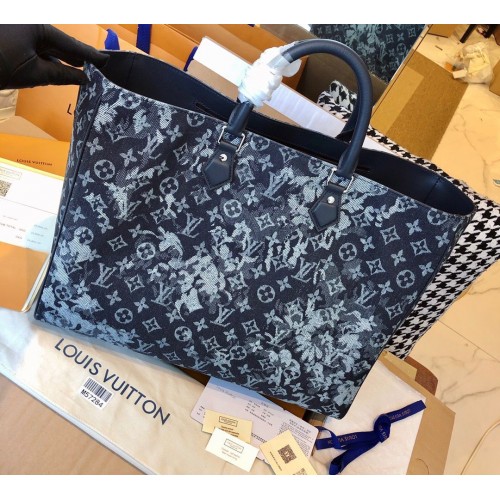 Borsa Louis Vuitton Monogram Pastel Nior Grand Sac Denim M57284 Nera