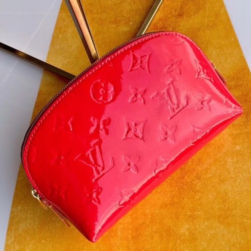 Louis vuitton Monogram Vernis Leather COSMETIC POUCH M90172 Rosso anguria