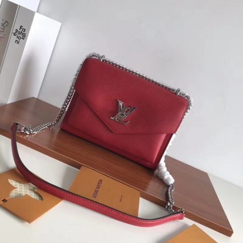 Borsa da sera in pelle originale Louis vuitton Pochette Love Note MYLOCKME BB M51418 rosso