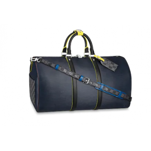 Louis vuitton originale KEEPALL BANDOULIERE 50 M55149 blu