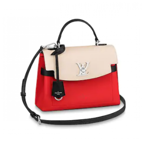 Louis vuitton originale LOCKME EVER BB M53937 Kabuki rosso e quarzo bianco e nero