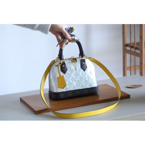 Louis vuitton originale Monogam vernice Alma BB M44389 argento