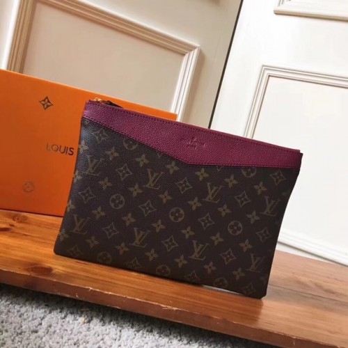 Louis vuitton originale Monogram Canvas DAILY POUCH M62048 Bordeaux
