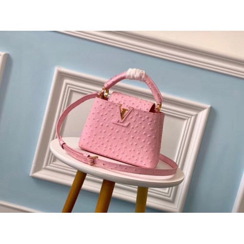 Louis vuitton modello di struzzo originale CAPUCINES Mini M44611 Eau de Rose