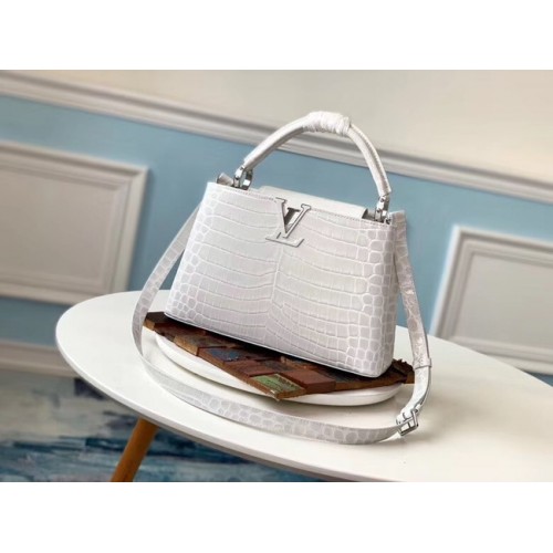 Louis vuitton coccodrillo originale CAPUCINES PM M53665 crema