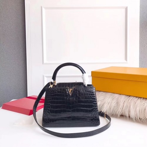 Louis vuitton coccodrillo originale CAPUCINES PM M94587 nero