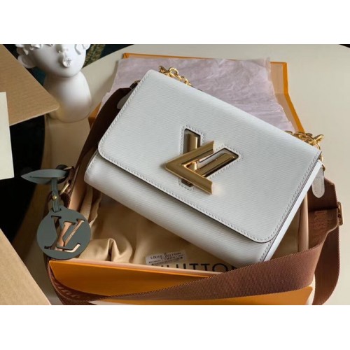 Louis vuitton pelle epi originale TWIST M50280 bianco