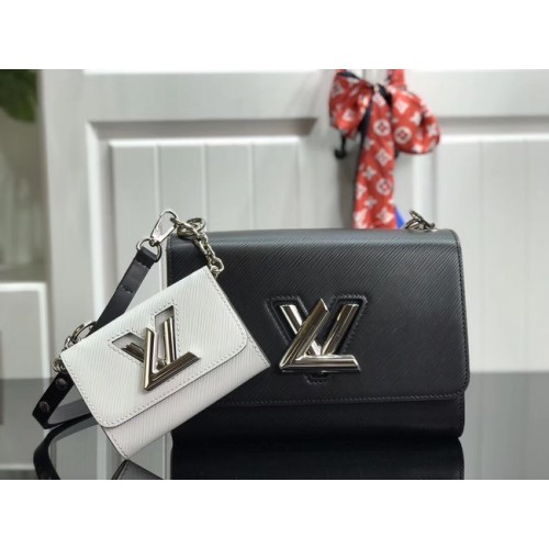 Pelle Epi originale Louis vuitton TWIST MM M50280 bianco e nero