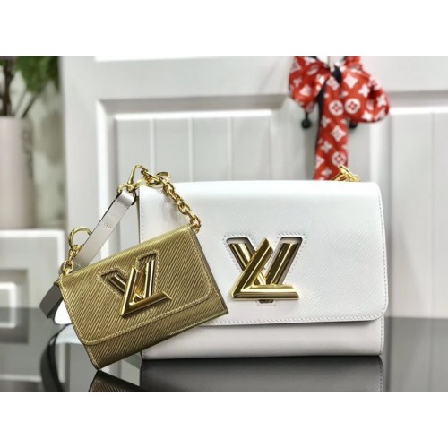 Pelle Epi originale Louis vuitton TWIST MM M50280 bianco&oro
