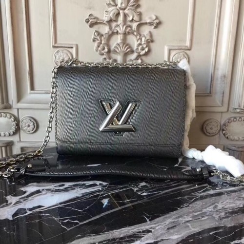 Pelle epi originale Louis vuitton TWIST MM M50332 Grigio argento