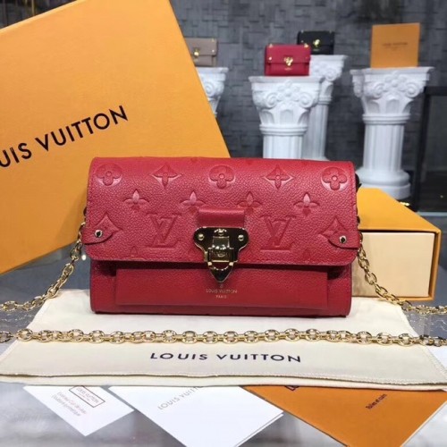 Louis vuitton originale mongram empreinte PORTAFOGLIO A CATENA M63399 ROSSO