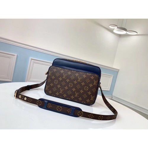Borsa a tracolla in tela monogram originale Louis vuitton M51478 blu