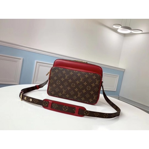 Borsa a tracolla in tela monogram originale Louis vuitton M51478 rossa