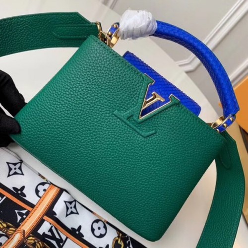 Louis vuitton originale pelle taurillon Capucines Mini N95509 verde
