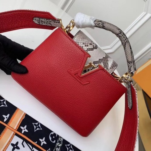 Louis vuitton originale pelle taurillon Capucines Mini N95509 rosso