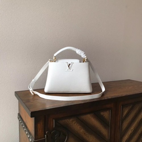 Louis vuitton originale pelle taurillon Capucines PM M48865 bianco
