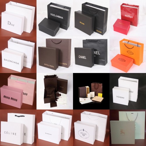 Pacchetto scarpe borsa di lusso (scatola, sacchetto di carta, ricevuta)