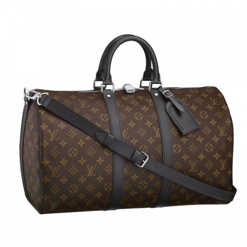 Louis Vuitton Monogram Macassar Canvas Keepall 45 Cinturino M56711