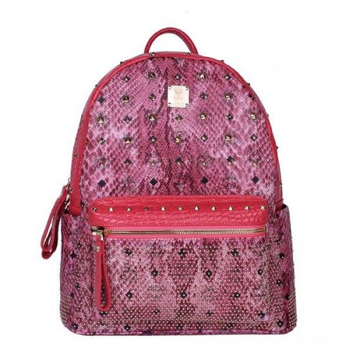 MCM Armor Zaino Medio Pelle Serpente MC2095 Rosa