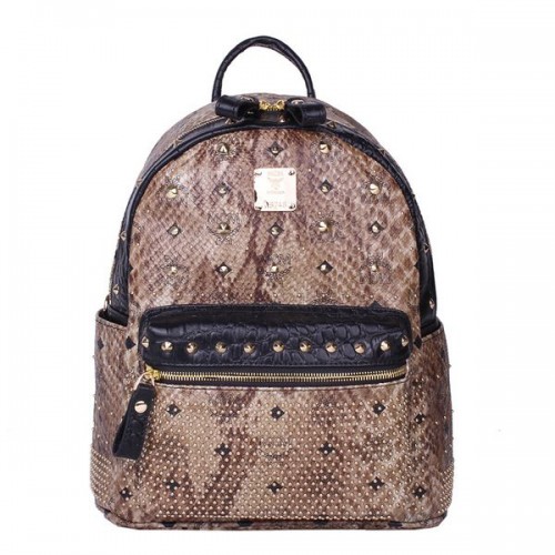 Zaino piccolo MCM Armor in pelle di serpente MC2095S marrone