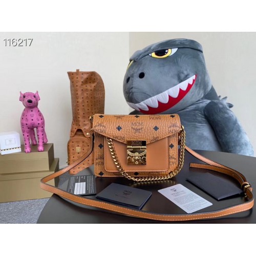 Borsa a tracolla MCM Pelle di vitello 96857 Cammello