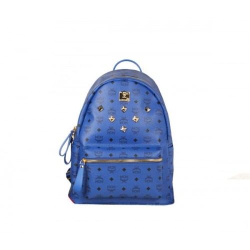 Zaino MCM Stark Jumbo in Pelle di Vitello 8006 Blu